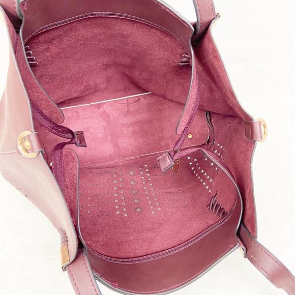 Burgundy Faux Leather Oversized Shoulder Bag - Picture 10 of 15